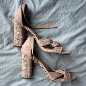 Floral Embroidered Heels